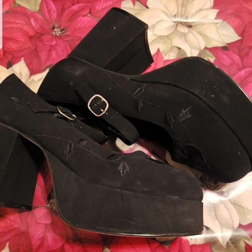 Wild Rose Platform Chunky Mary Jane Heels